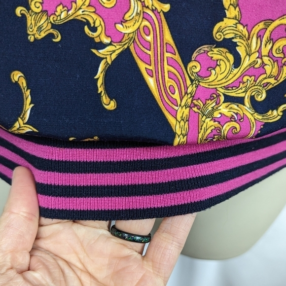 Ellen Tracy Baroque Jacquard Print Boat Neck Top Sz XS - Picture 7 of 13